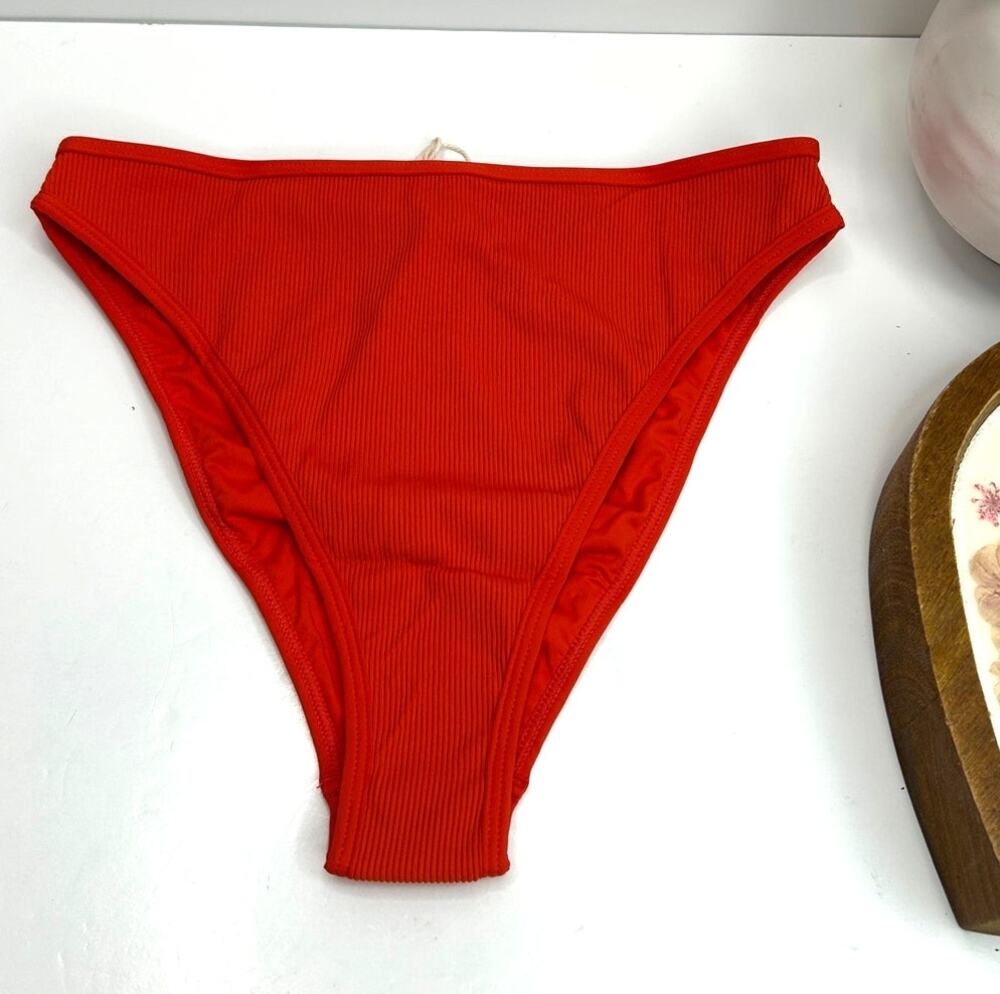 L*Space Nora Bottom Bitsy Hi Rise Bikini Swim Bottom Orange Women XS NWT